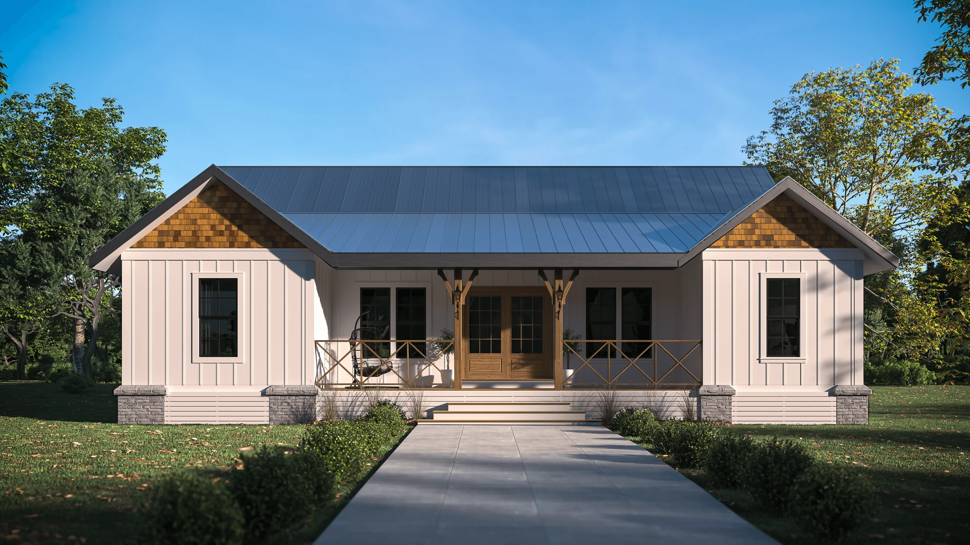 Interior-lot home, front elevation
